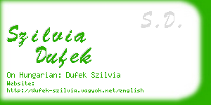 szilvia dufek business card